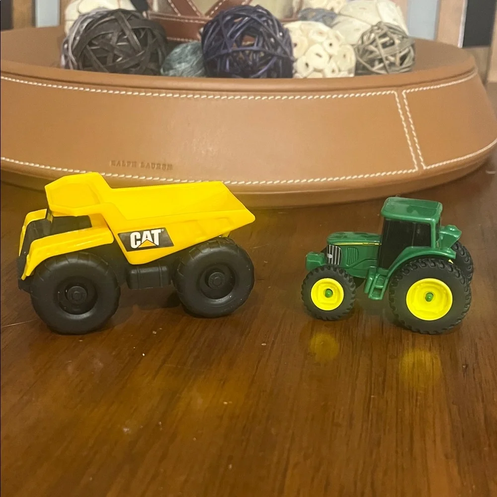 CAT Dump Truck and ERTL Tractor Toys